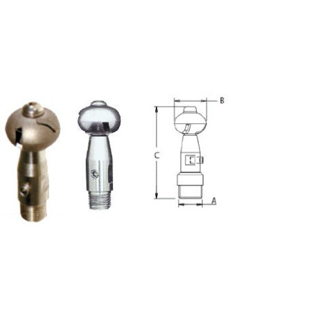 Tête de lavage rotative inox 360° simple Tête de lavage rotative inox 360° simple